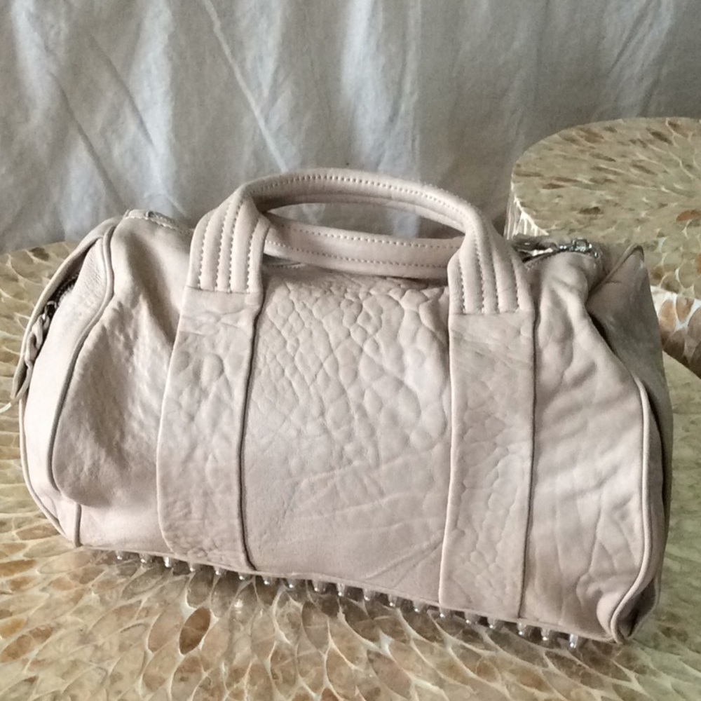 Genuine leather studded bag
